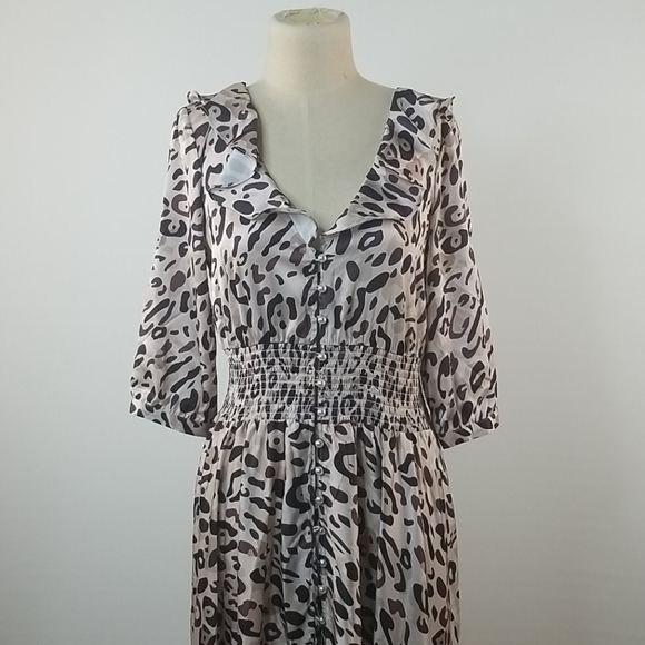 floryday Dresses & Skirts - Nwt Floryday leopard silk feel dress medium
